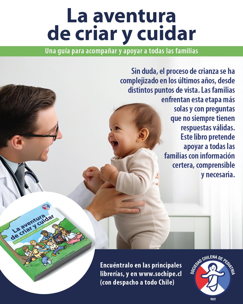 DESPACHO A TODO CHILE 📬| APÓYATE EN ESTE LIBRO EN TU AVENTURA DE CRIAR Y CUIDAR📖👶✅

Adquiere esta guía elaborada por pediatras, para acompañar y apoyar a las familias en su proceso de crianza y cuidado, con información certera y necesaria. 
Cómpralo en sochipe.cl/v3/libros.php
