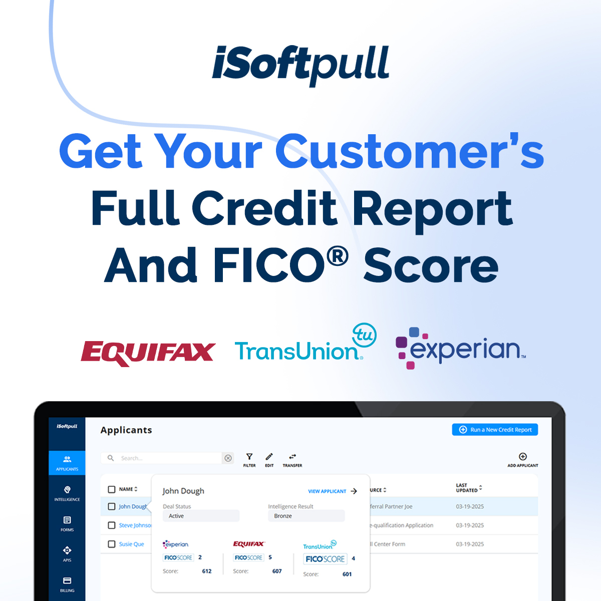 isoftpull's tweet image. Full credit reports from all three bureaus…without asking for SSN or DOB? Yep, that’s possible with iSoftpull. Get the same insights as a hard pull, for a fraction of the price. 💡 #iSoftpull #creditreportingsoftware #Equifax #TransUnion #Experian #softcreditchecks #creditreport