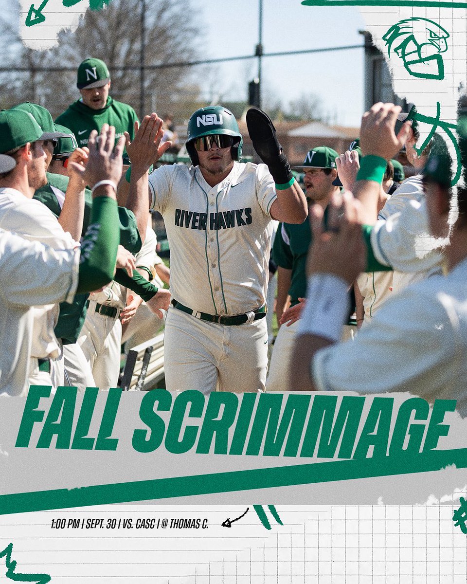 1 week from today we’ll have our first of 2 outside competition games this fall! 1:00 first pitch at Thomas C. Free admission! #RiseHigh | #TeamNSU