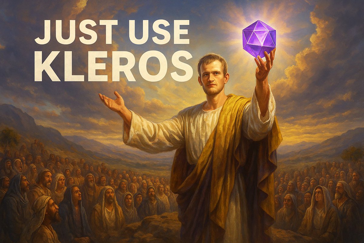 When <a href="/VitalikButerin/">vitalik.eth</a> came down from the mountain and said: Just use Kleros. 🙌⚡️
$PNK