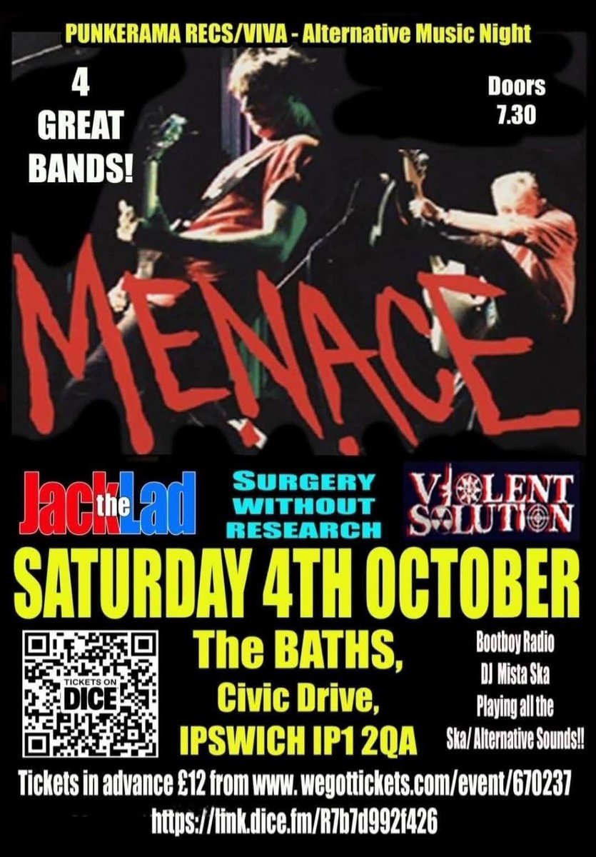 SWRpunk's tweet image. Next gig, 4th October, Ipswich. Think this is the first time we have ever played Ipswich.