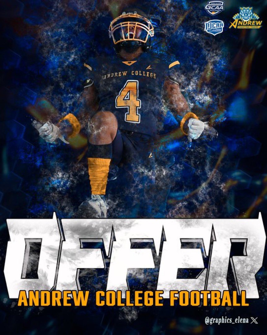 Blessed to receive offer from Andrew college! <a href="/Dr_NickGarrett/">Dr. Nick Garrett</a> <a href="/CoachBrad_Smith/">Brad Smith</a> <a href="/ahsbucsfootball/">Allatoona Football</a> <a href="/CoachDaniels06/">Coach D</a> <a href="/ahsbucsfootball/">Allatoona Football</a> <a href="/CoachReed_AHS/">Coach Randy Reed</a>