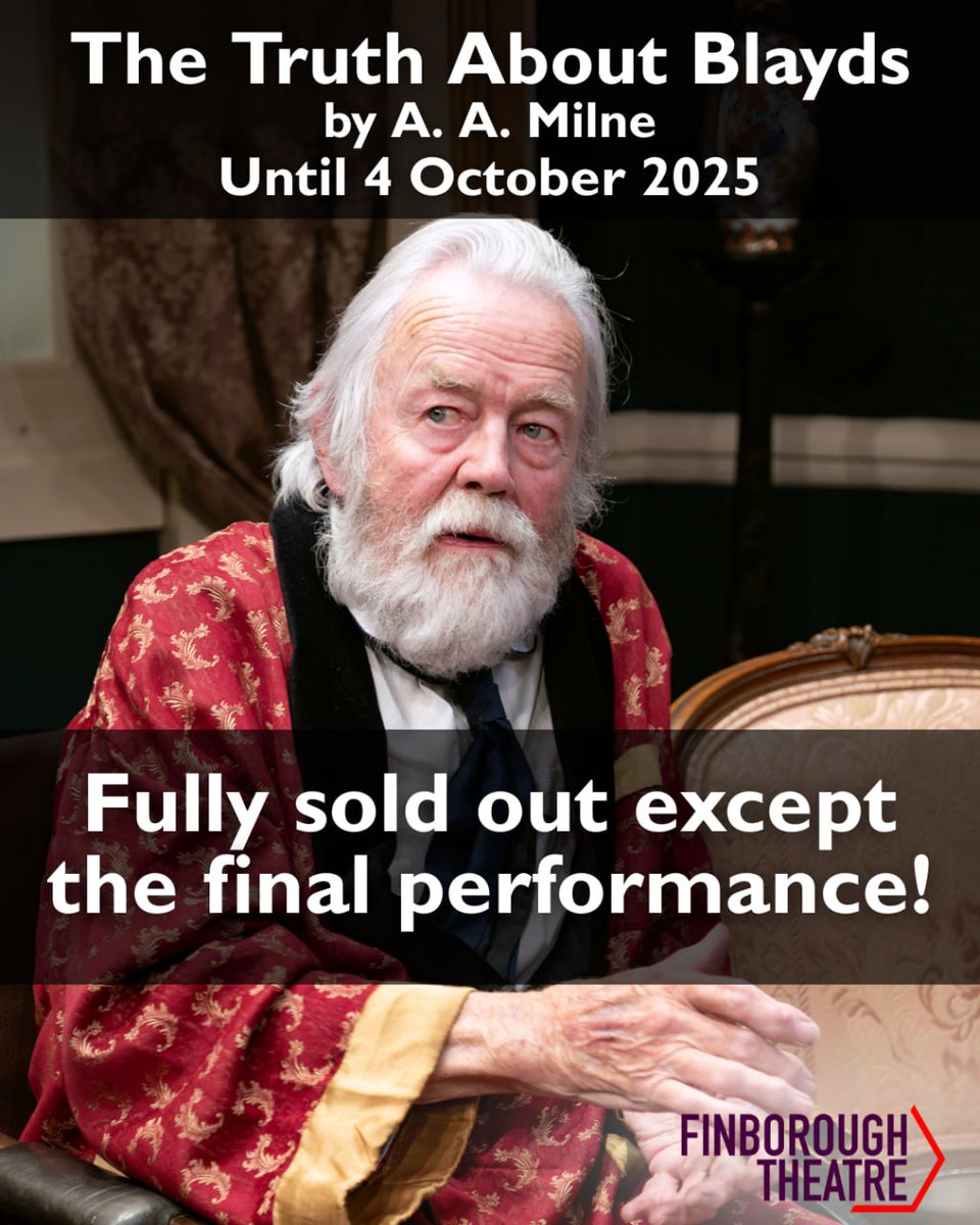 All except the final performance of The Truth About Blayds is sold out. Book now and don't miss your chance!

For details of our Returns policy, please visit <a href="/finborough/">Finborough Theatre</a> website.

🗓 Until 4 October 2025
📍 <a href="/finborough/">Finborough Theatre</a>
🎟 #linkinbio