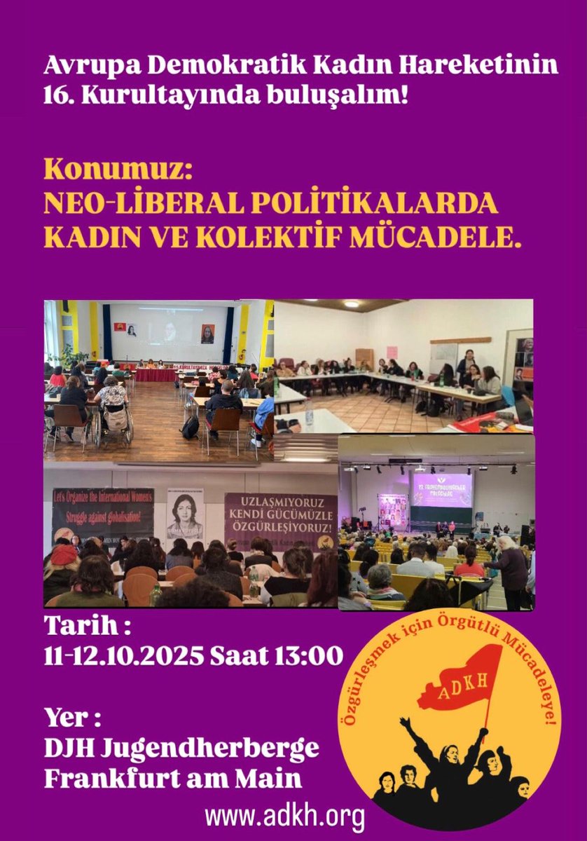 ADKH'nin 16. Kurultayında buluşalım.
<a href="/dilsatcanbaz/">Dilşat Canbaz</a>, <a href="/Sibelozbudun/">Sibel Özbudun</a>
<a href="/dkhareketi/">Demokratik Kadın Hareketi</a>
<a href="/dkadinhareketi/">Demokratik Kadın Hareketi - DKH</a>
facebook.com