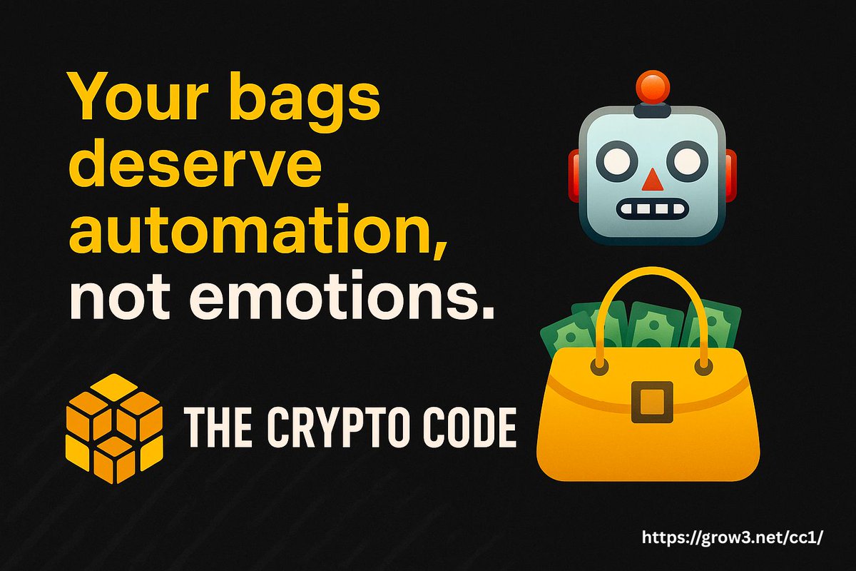 CryptoCode_X's tweet image. Your bags don’t care about your feelings.
They care about automation 🤖💰
👉 grow3.net/cc2