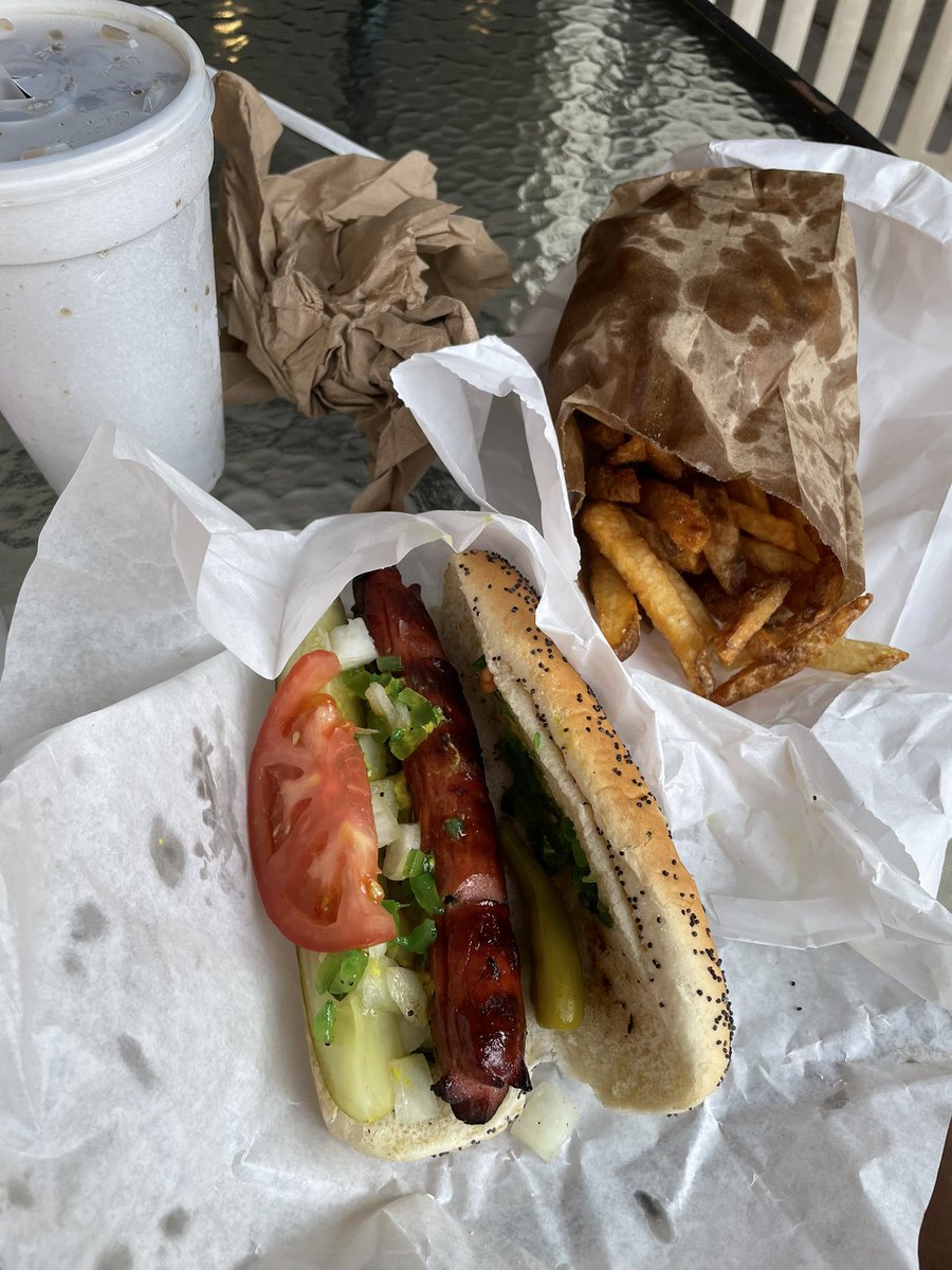 Lance LeVine (@chocolatierll) on Twitter photo The free dogs are prepped and ready to go, Chicago style. And despite the mayhem, food is hot and top notch.
<a href="/TheWienerCircle/">The Wieners Circle</a>
#CalebsFreeHotDogDay
#TOJ The free dogs are prepped and ready to go, Chicago style. And despite the mayhem, food is hot and top notch.
<a href="/TheWienerCircle/">The Wieners Circle</a>
#CalebsFreeHotDogDay
#TOJ