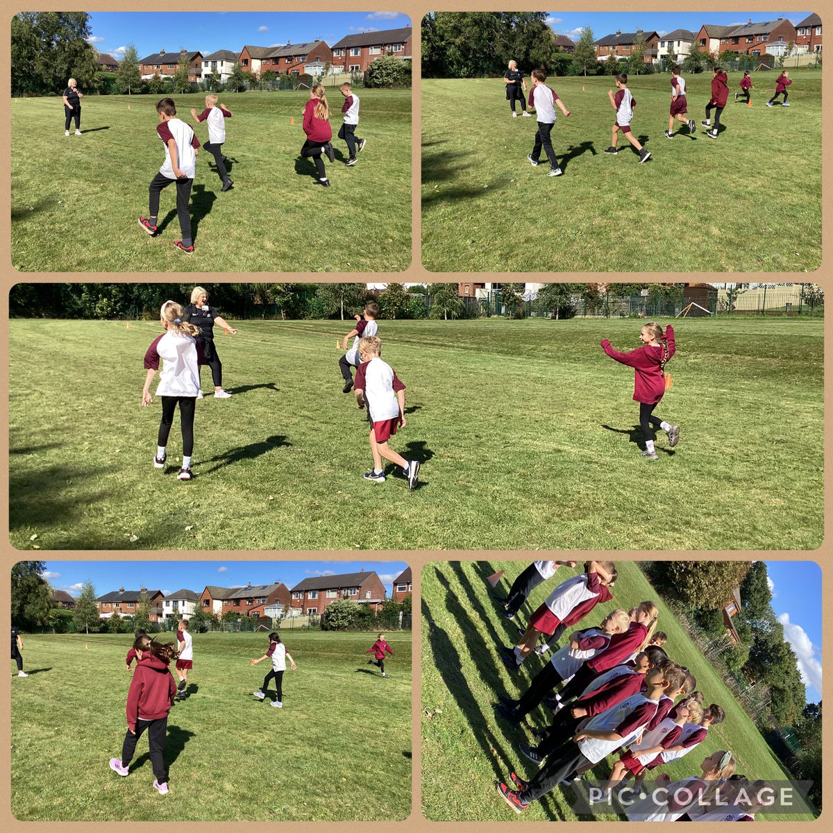 In PE with Miss Moss, we worked on sprinting. All the children gave 100% effort and finished the lesson with a relay race.