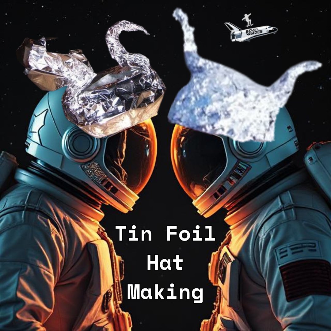 bsidesncl's tweet image. Think BSides Newcastle couldn’t get any weirder? Think again.

Tin Foil Hat Making
Alien diplomacy? Signal jamming? Pure chaos? 
Craft cosmic headgear, claim interstellar glory.  And prizes.

Join us: 
eventbrite.co.uk/e/bsidesncl-20…

#InfosecCommunity