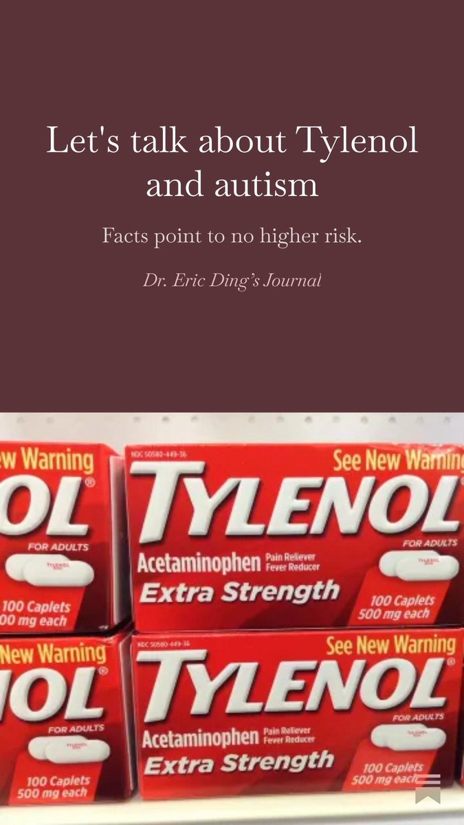💡By popular request, since you’ve asked… here are my longer review of Tylenol and autism… but wait there’s more… 
open.substack.com/pub/drericding…