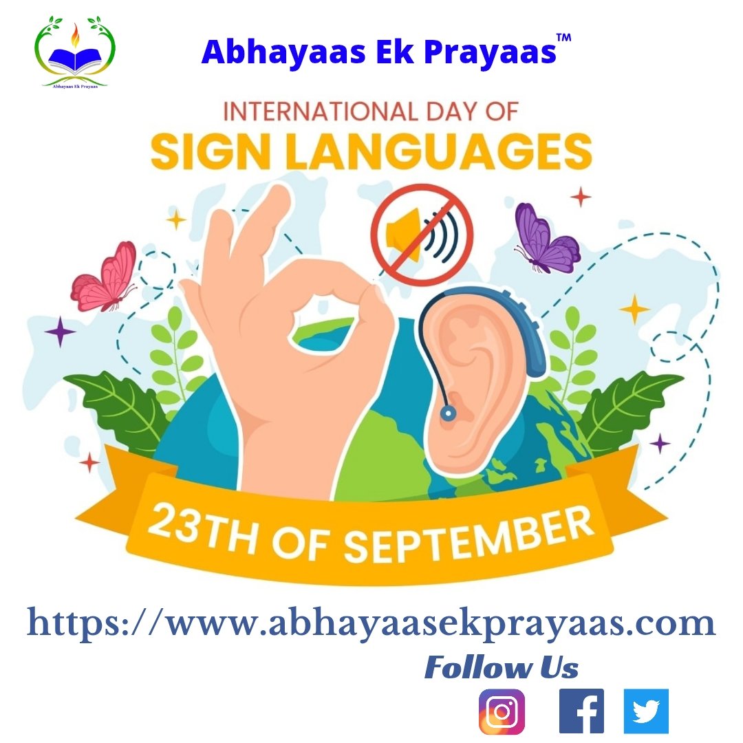 ek_prayaas's tweet image. &quot;Let&apos;s celebrate the power of sign language! Today, we recognize the #InternationalDayofSignLanguages, promoting awareness and inclusivity for the deaf community worldwide. Sign languages unite us, bridging gaps and fostering global understanding&quot;