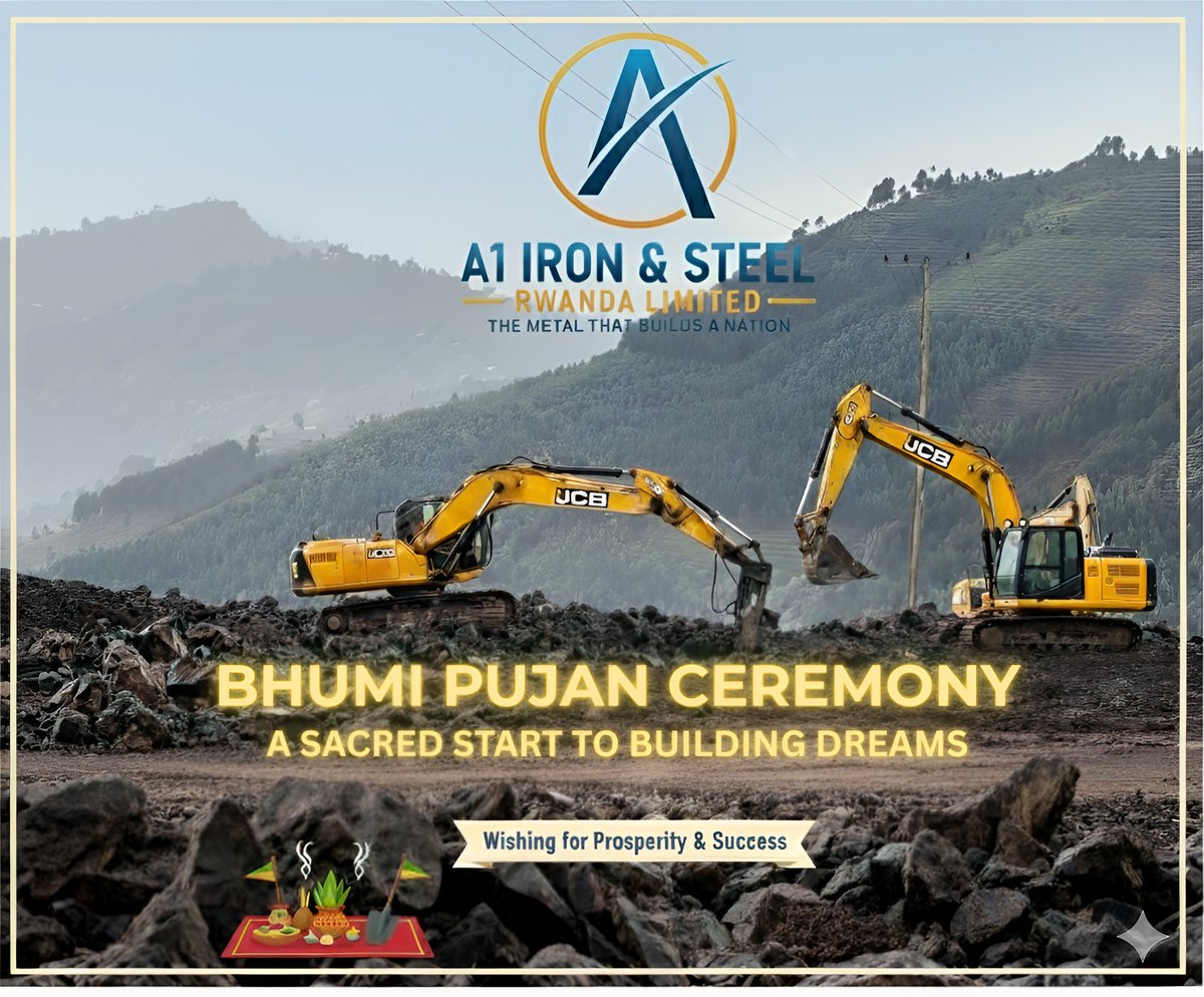 a1steelrwanda's tweet image. 🙏✨ Bhumi Pujan Ceremony ✨🙏

A1 Iron &amp;amp; Steel Rwanda Ltd. performed Bhumi Pujan 🌍 — honoring Mother Earth &amp;amp; seeking blessings for strength, harmony &amp;amp; growth 🏗️.

📸 Here are some glimpses from the ceremony!

#BhumiPujan #A1IronAndSteel #RwandaDevelopment #BuildingTheFuture