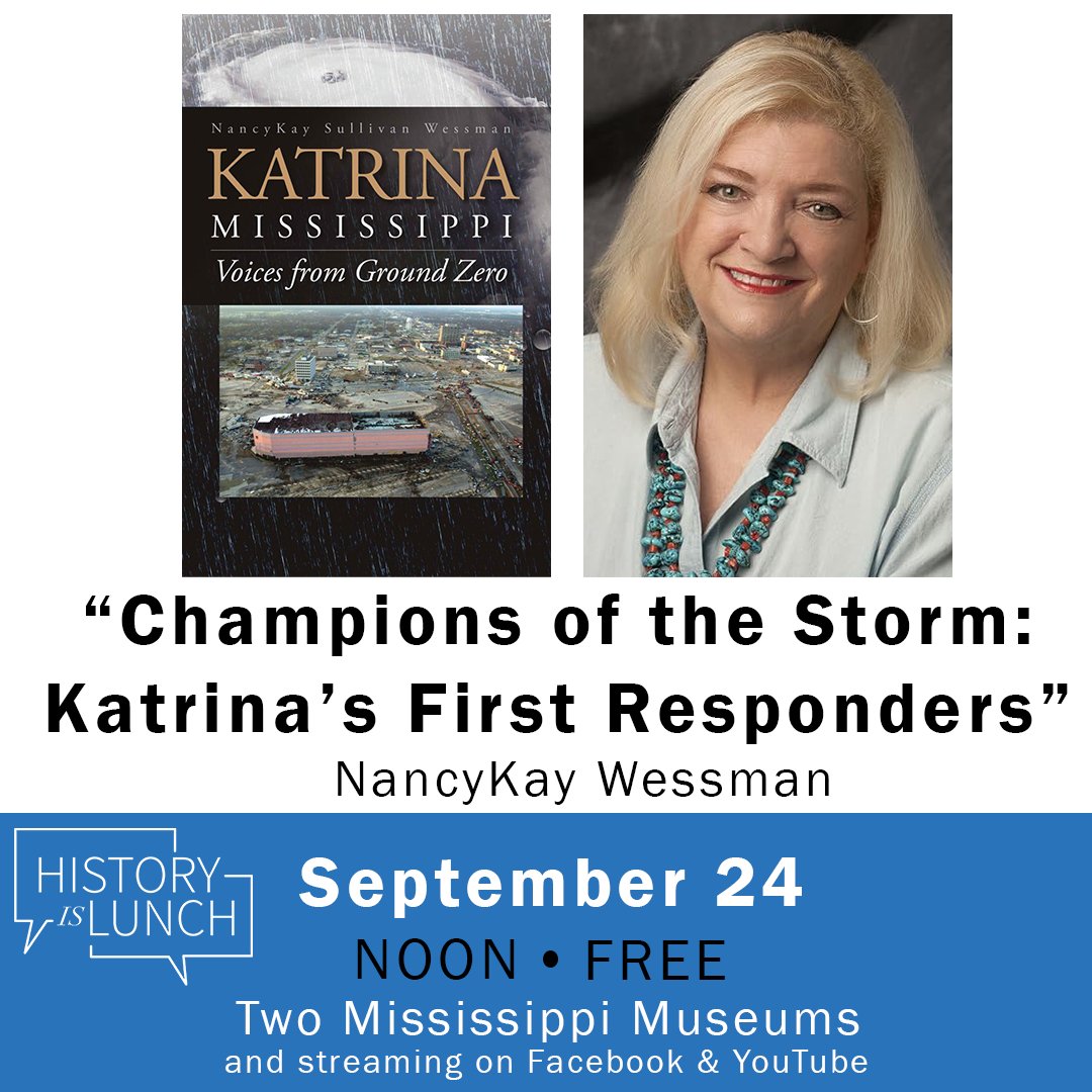 At noon on Wednesday, September 24, NancyKay Wessman will explore the vivid firsthand accounts of frontline heroes sustaining local communities by showing courage, leadership, and moral determination for #HistoryIsLunch at the Two Mississippi Museums. facebook.com/events/1803329…