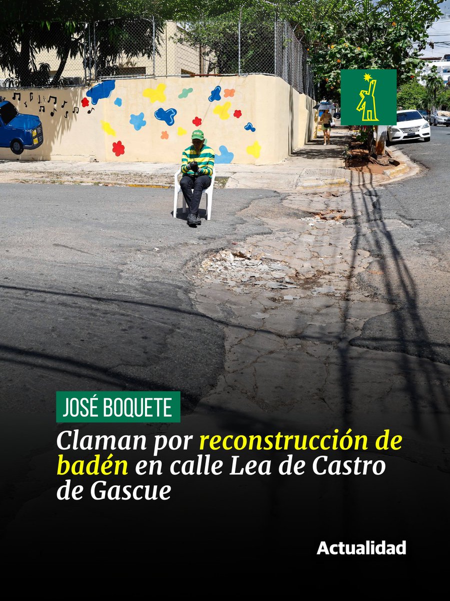DiarioLibre's tweet photo. 🕳 |#JoséBoqueteDL| Años de reclamos sin respuesta por crítico estado de la vía
🔗https://t.co/HkKtfV5DKG
#DiarioLibre #Reconstrucción #Badén #Gascue https://t.co/VhqLPjE1M7