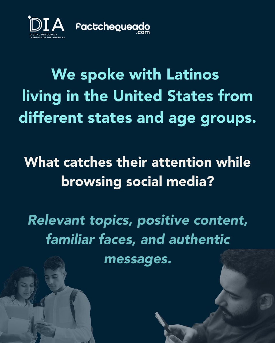 In a digital world full of information, what makes content memorable? With <a href="/factchequeado/">Factchequeado</a>, DDIA spoke w/ Latinos living in the U.S. to learn what catches their attention while browsing social media. Findings below! 👇🏽👇🏽👇🏽