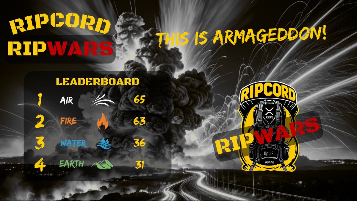 Surreal Ideas (@surrealidea) on Twitter photo Ripcord‼️RIPWARS‼️
Air still on top‼️
You decide who wins.
💨Air⁉️ 🪨Earth⁉️ 🔥Fire⁉️ or 💦Water⁉️
Make your choice here
👉🔗 nftmarketplace.opulencex.io/collection/689…
<a href="/OpulenceX_NFT/">OpulX NFT Marketplace</a> Ripcord‼️RIPWARS‼️
Air still on top‼️
You decide who wins.
💨Air⁉️ 🪨Earth⁉️ 🔥Fire⁉️ or 💦Water⁉️
Make your choice here
👉🔗 nftmarketplace.opulencex.io/collection/689…
<a href="/OpulenceX_NFT/">OpulX NFT Marketplace</a>