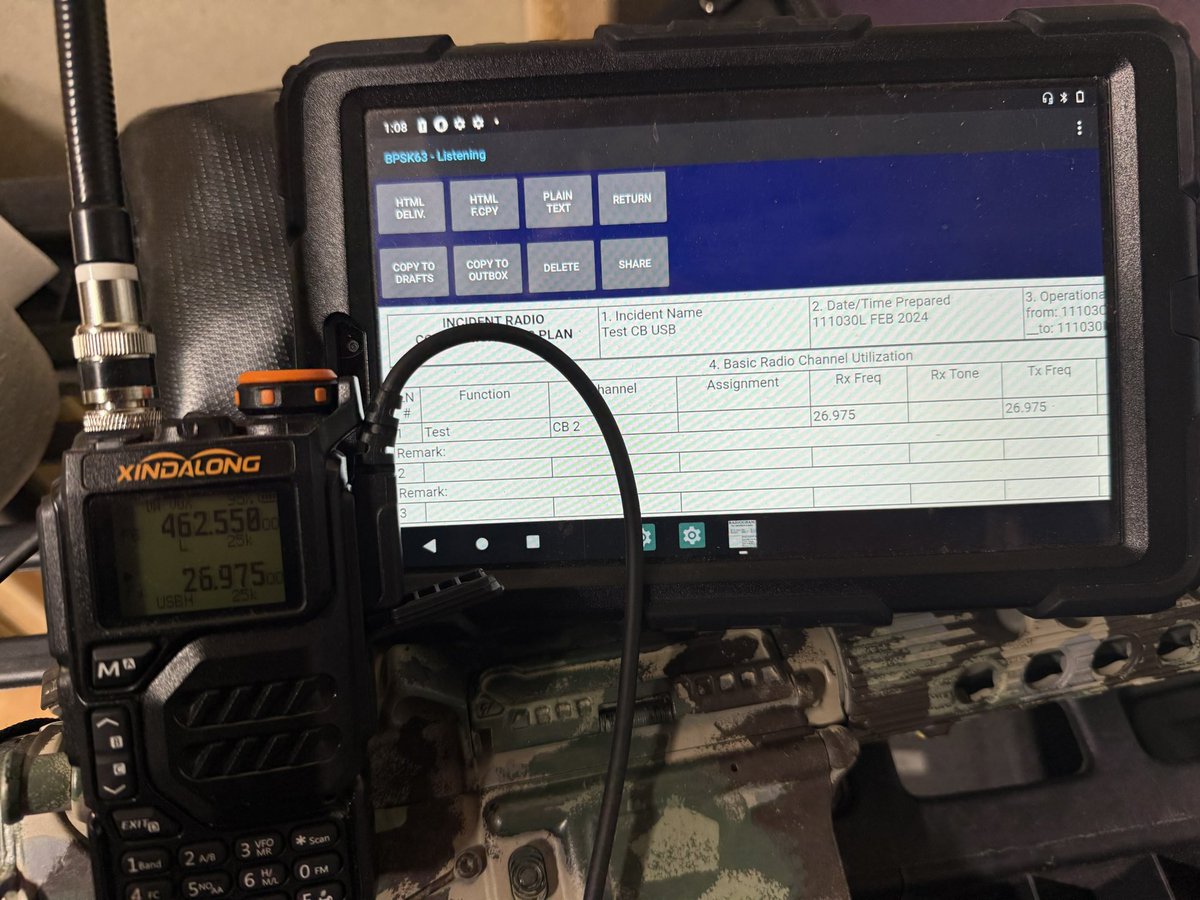 Geocomms (@geocomms167640) on Twitter photo Sending Digital data burst via CB, on AM, FM and USB modulations.    Working toward the ability to setup a regional HF comms net with my local guys.   Practicing on CB and other free bands before I sit for my ham licenses in Oct.  
It’s also cool that the cheap quansheng can Sending Digital data burst via CB, on AM, FM and USB modulations.    Working toward the ability to setup a regional HF comms net with my local guys.   Practicing on CB and other free bands before I sit for my ham licenses in Oct.  
It’s also cool that the cheap quansheng can