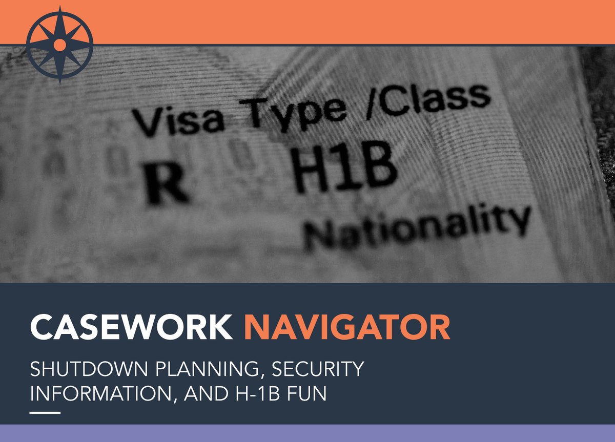 Shutdown planning, safety tips for staff, H-1B updates, and more in this week’s Casework Navigator newsletter.

Plus, our rescheduled Consumer Protection webinar with Erie Meyer this Thursday!

Read: caseworknavigator.substack.com/p/shutdown-pla…