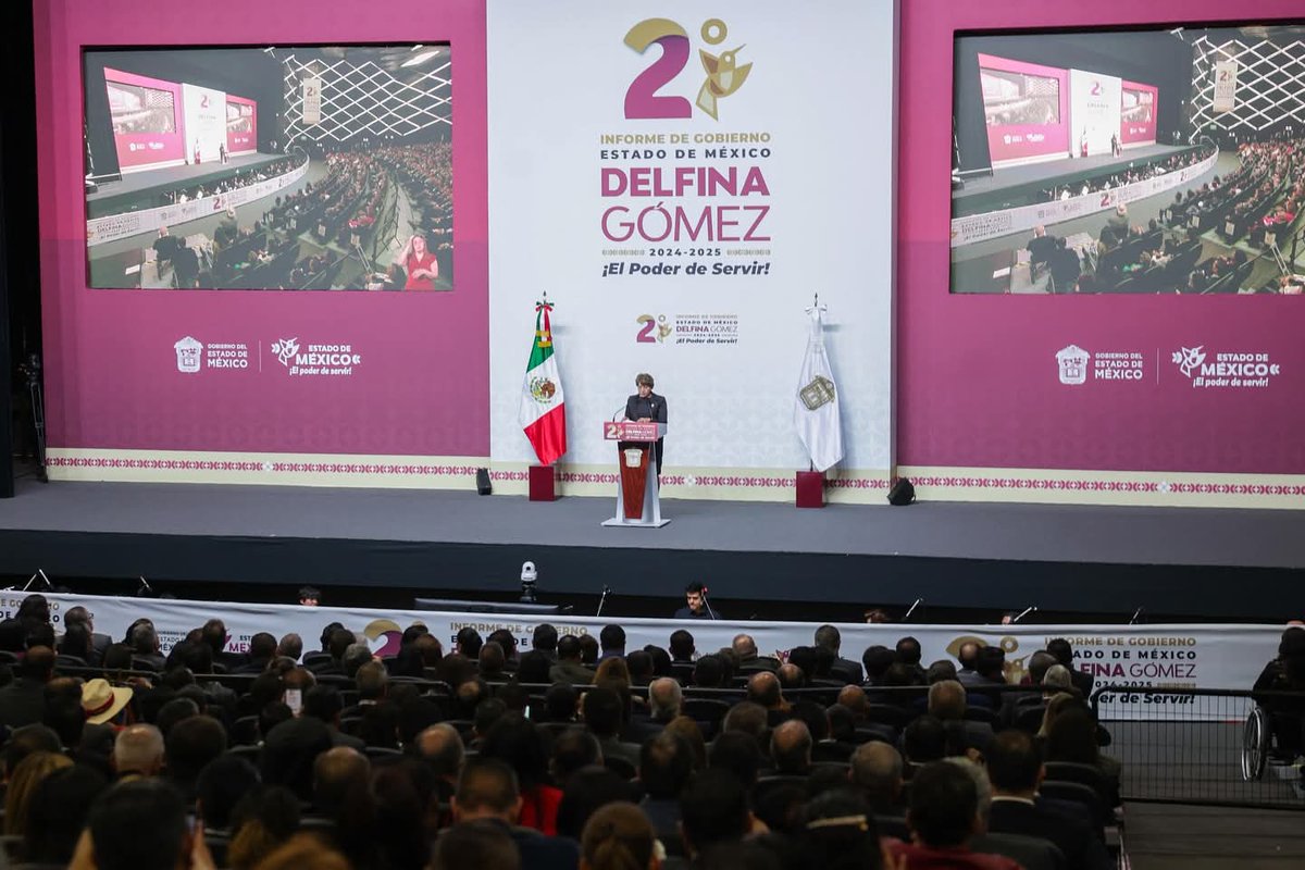 Asistí a la presentación del Segundo Informe de <a href="/Edomex/">Gobierno del Estado de México</a> de la Gobernadora, Mtra. <a href="/delfinagomeza/">Delfina Gómez A.</a>