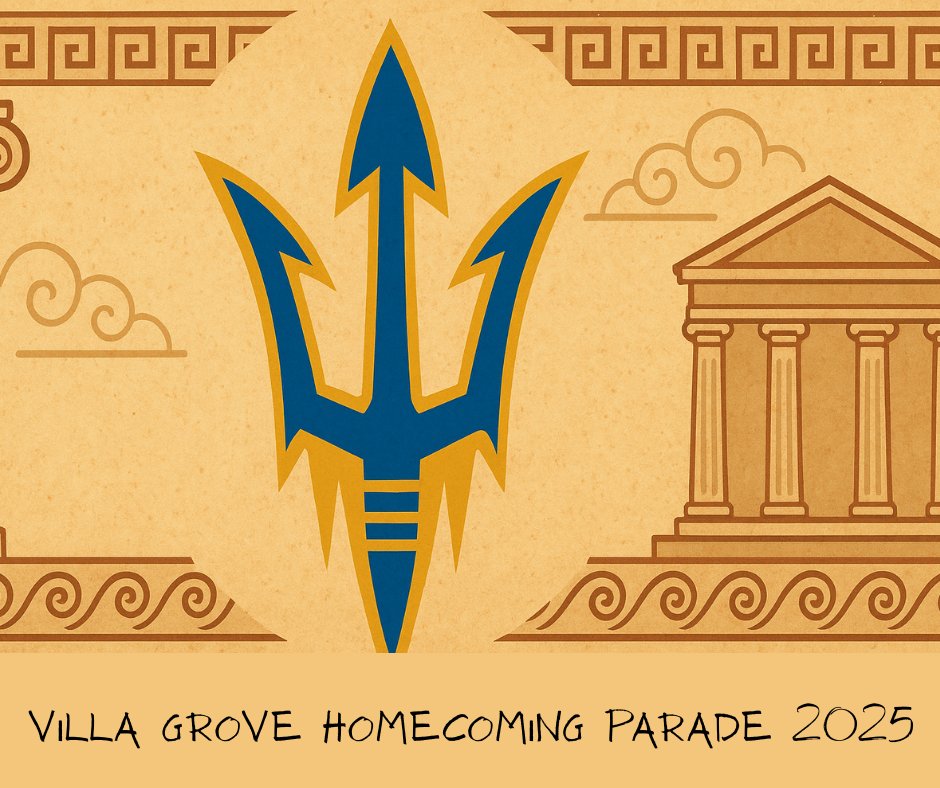 Villa Grove Homecoming will take place on Friday, October 3rd! If your organization would like to participate in the Homecoming Parade, please complete the form using the link provided.

forms.gle/QGma7FoUXMGNuf…