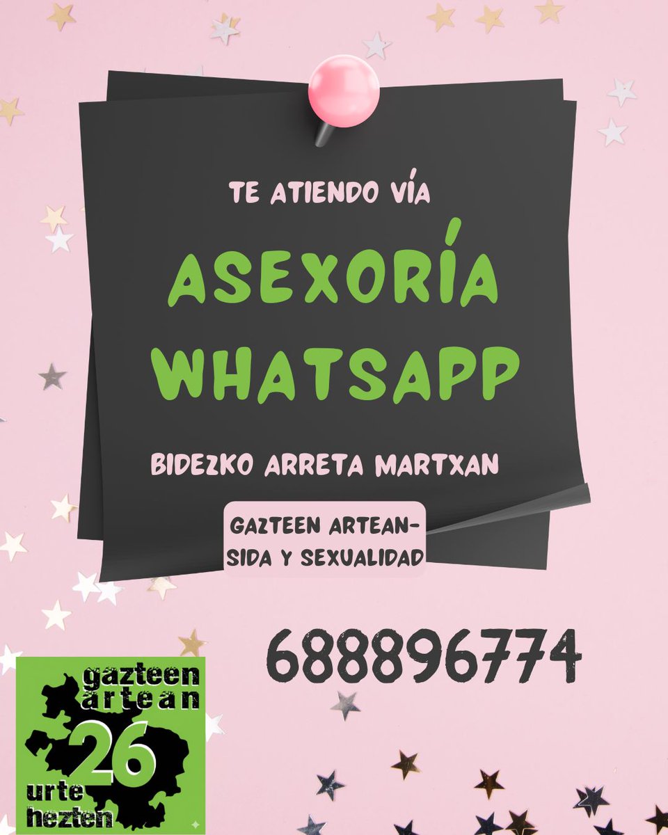Gazte; gogoratu sexualitateari buruzko edozein gairi buruzko zalantzarik baduzu, idatz iezaguzu.