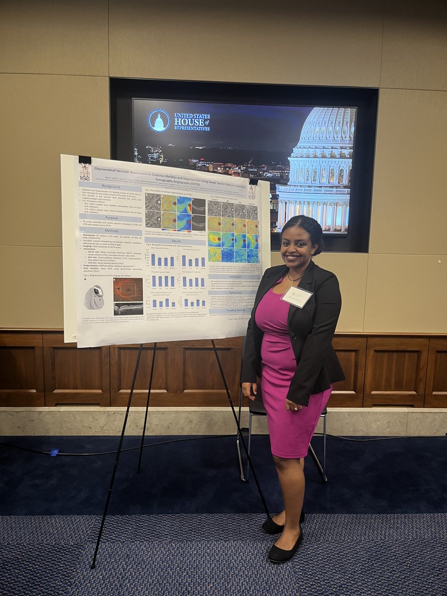 MelatAsebot's tweet photo. Honored to present my research at Capitol Hill as part of the #EmergingVisionScientist Program by @NAEVRAdvocacy  for federal support of sight-saving research and sharing why it matters. #Seewhatmatters https://t.co/ShBIYWJOoL