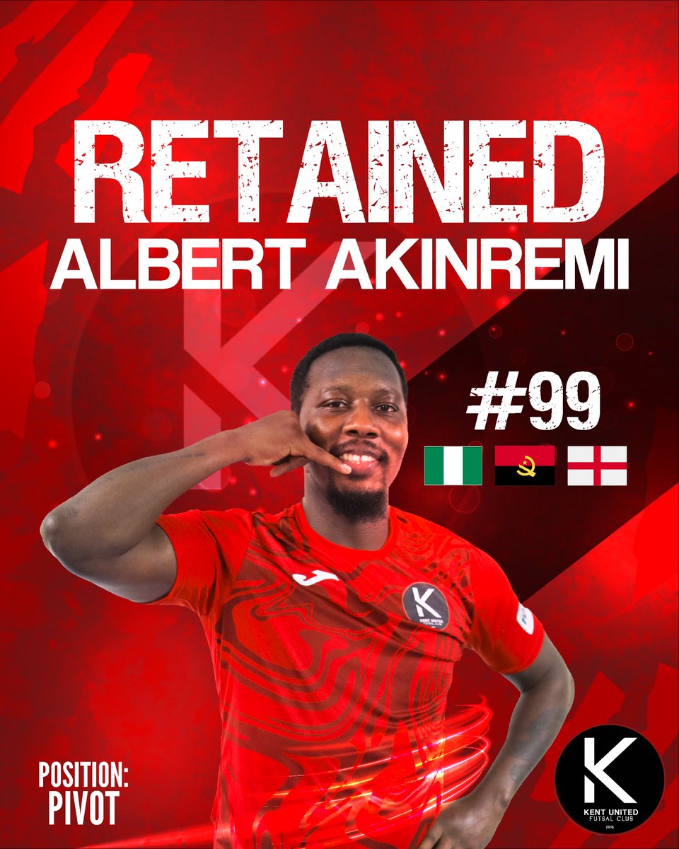 🔒 Retained! We’re pleased to confirm that Albert Akinremi will continue with Kent United Futsal Club this season. With 7 goals and 6 assists last year (13 G/A), Albert’s silky feet and strong pivot play will once again be a huge asset to the squad. ⚡

📸<a href="/byelifaltun/">Elif Altun</a>