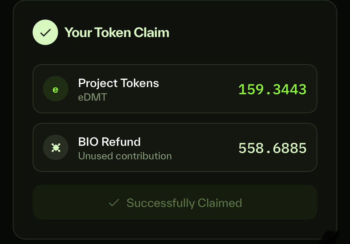 fullsentcrypto's tweet image. Hi gBio fam

2 successful launches today 🔥
Despite a few hiccups, we saw solid pumps. I sold 49% of my tokens → now riding @BioProtocol at zero cost

Still holding the rest waiting for @BiomeAI staking to open. Currently at 4k XP, time to stack harder

👉 How about you fam?…