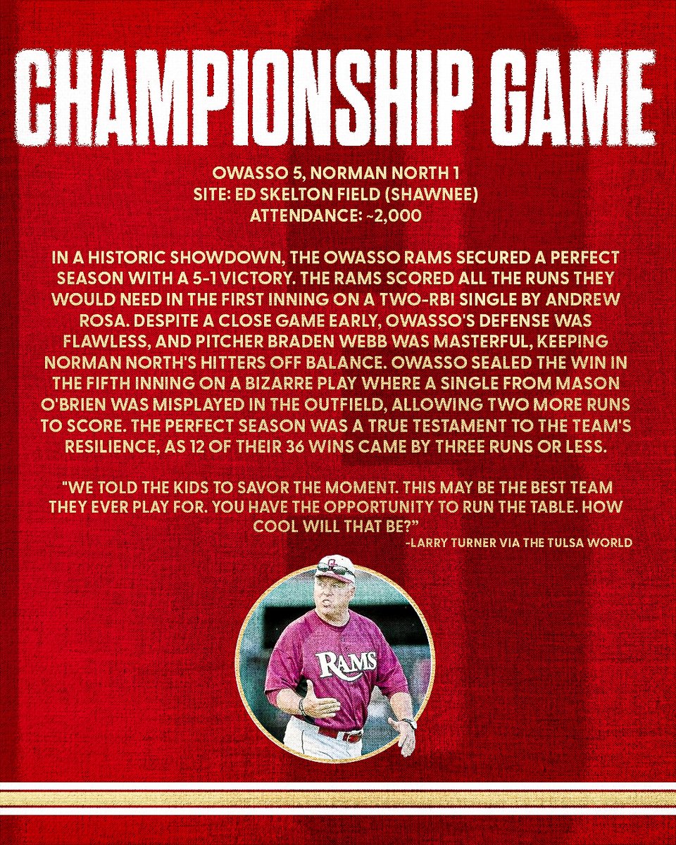 𝗧𝗿𝗮𝗱𝗶𝘁𝗶𝗼𝗻 𝗧𝘂𝗲𝘀𝗱𝗮𝘆𝘀 𝗽𝘁. 12 | The Perfect Season

The 2013 Rams went down in history with a perfect 36-0 record, becoming the first 6A team to run the table and win the state title! It was a true team effort for the 12th championship.

#RELENT15SS