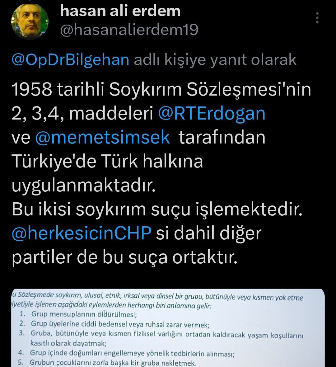 Türksüz Türkiye   için <a href="/NumanKurtulmus/">Numan Kurtulmuş</a> un kurduğu komisyonla meşgul  TBMM'nin
halkın % 65'inin geçim derdine kulak asmaması, "tok açın halinden anlamaz"  sözünü doğruluyor. 

Açlığa mahkum ettirmek, evlenip çocuk sahibi olmayı engellemek,  intihar ettirmek soykırımdır. 

@