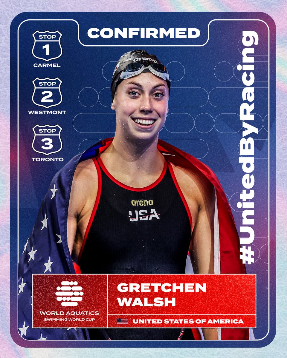 From start to finish 🏁

Gretchen Walsh is on board for all three Swimming World Cup stops this year 🙌

#Swimming