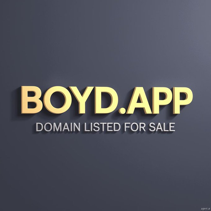 DomainFQ's tweet image. .
Domain Name for Sale

Boyd.app

#Boyd #BoydApp #dev #link #photos #agency #ai #app #art #asia #bet #bio #build
#business #capital #casino #chat #cloud #club #uk #coach #coffee #consulting #digital #earth #email #engineering #estate
#family #farm #fit #fitness