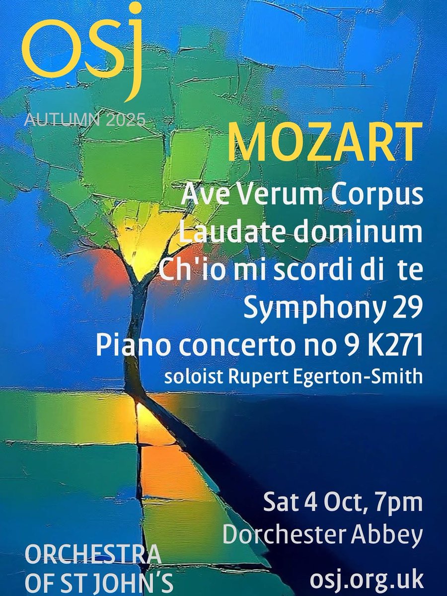 osjevents's tweet image. Our next concert is on Saturday 4th October, 7pm @DorchesterAbbey. Experience the timeless brilliance of Mozart in this stunning setting.

🎟 Book at: osj.org.uk/osjevent/mozar…. 

#Mozart #LiveClassicalMusic #DorchesterAbbey #OrchestraOfStJohns #ClassicalConcert #OxfordshireEvents