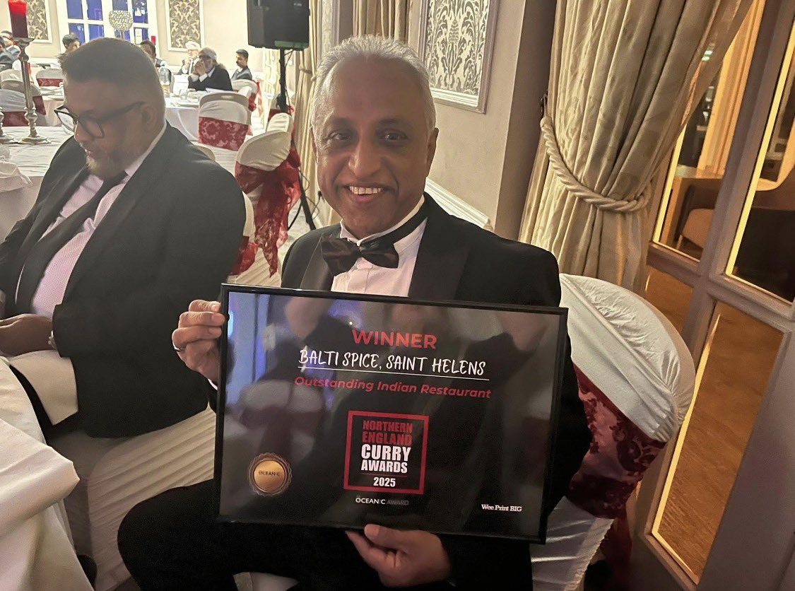 Massive congratulations to Ste, Erik and the rest of the team at Balti Spice who were crowned Outstanding Indian restaurant of the year at the Northern England Curry Awards 2025.

The Balti is a favourite amongst our members and hosted our end of season meal on Saturday evening.
