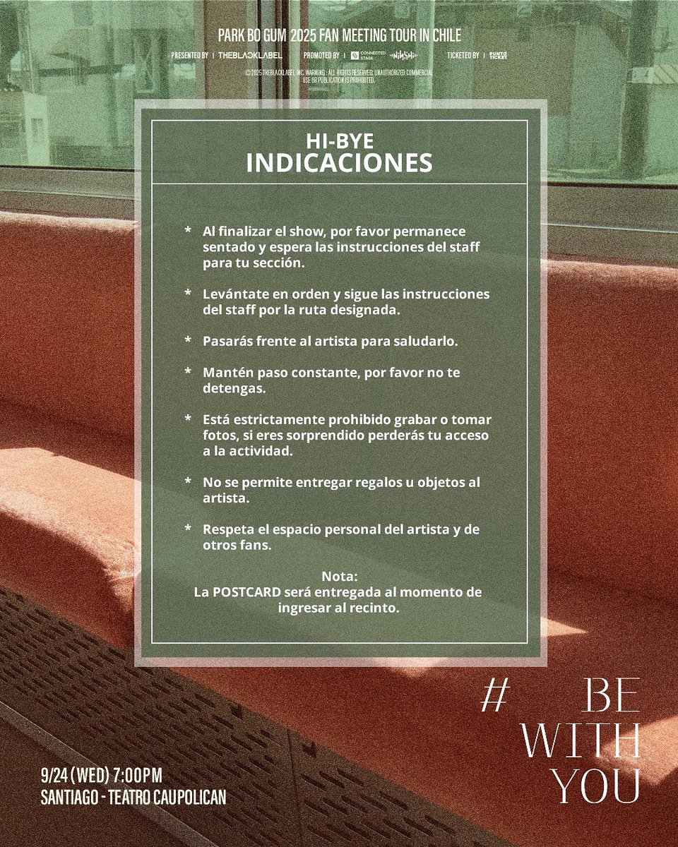 ninshi_ent's tweet image. INDICACIONES HI-BYE 👋✨

#PARKBOGUM #박보검 #BEWITHYOU #THEBLACKLABEL
#NINSHIENTERTAINMENT #PARKBOGUMinLatam