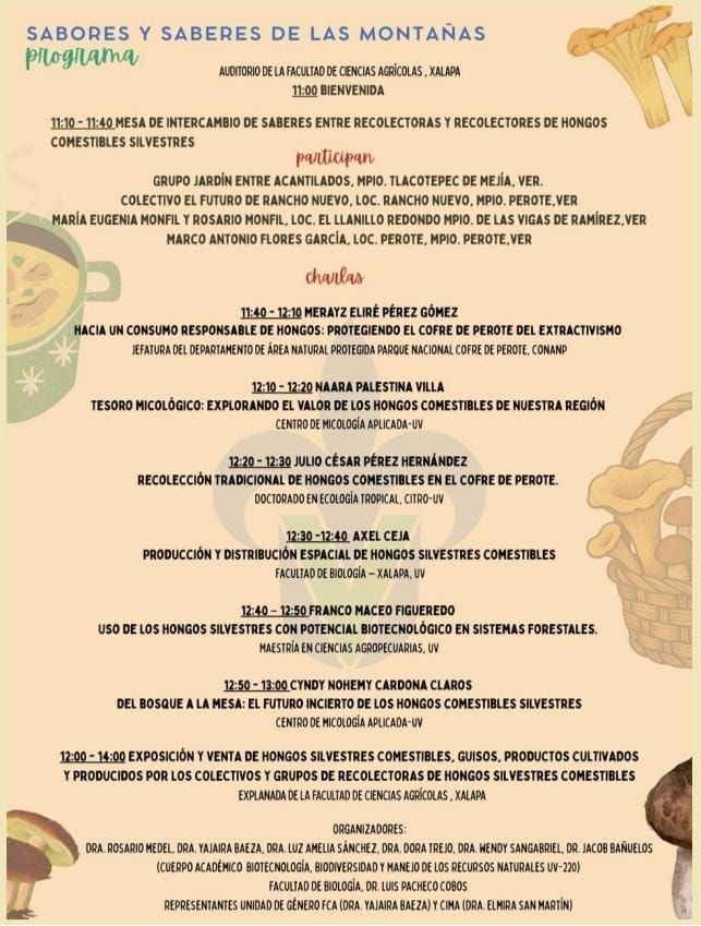 UVeracruzanaMx's tweet photo. #RegiónXalapa
La Facultad de Ciencias Agrícolas te invita a formar parte de la Feria de sabores y saberes de la montaña, en su segunda edición, donde podrás aprender sobre el uso de los hongos comestible silvestres

📅24 septiembre
⏰ 11 a 14 h

¡Te esperamos! https://t.co/9B8BXHmdak