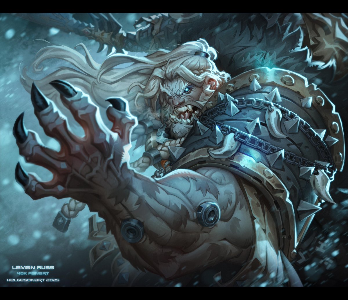 Leman Russ, primarch of the Space Wolves legion, Warhammer 40K Fanart.