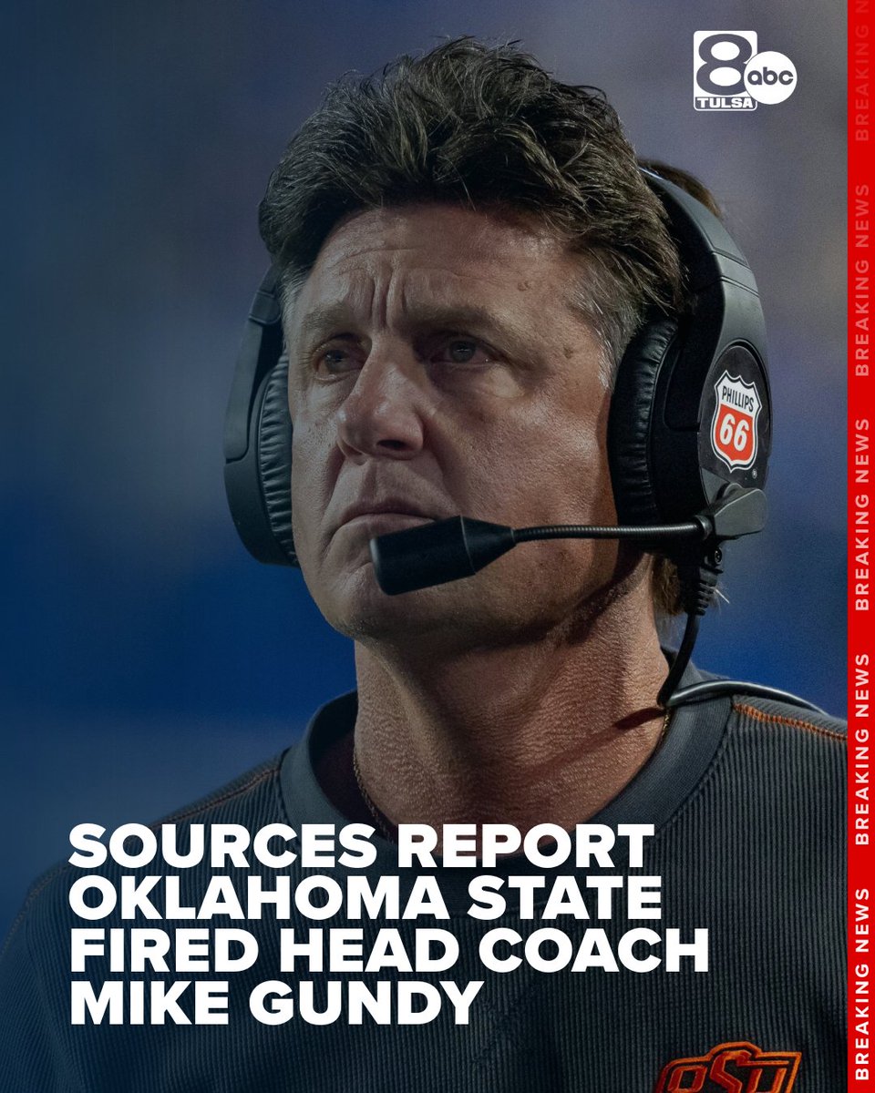Sources with ESPN report that Mike Gundy has been fired as Oklahoma State University's head football coach.
Read more: bit.ly/4pUgiLd

Photo: AP Photo/Spenser Heaps