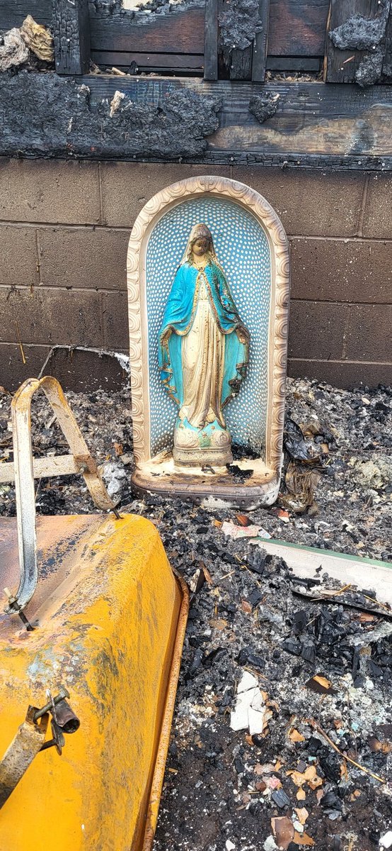 The only thing that survived this devastating fire is Mary.