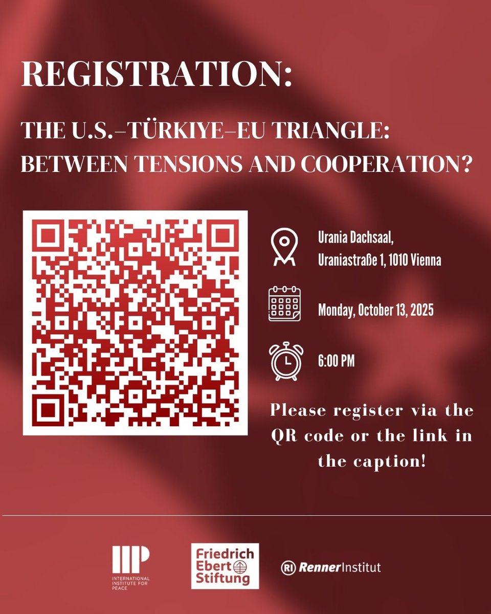 👉 UPCOMING PUBLIC EVENT!!

🗣Welcome by Sascha Obrecht and Marylia Hushcha, followed by panelists Sinem Adar, Reinhard Krumm, Amanda Paul, and Ahmet Sözen, moderated by Christos Katsioulis.

🤝 <a href="/RennerInstitut/">Karl-Renner-Institut</a>  and <a href="/FESonline/">Friedrich-Ebert-Stiftung</a>  

⚠️ REGISTER HERE: renner-institut.at/veranstaltunge…