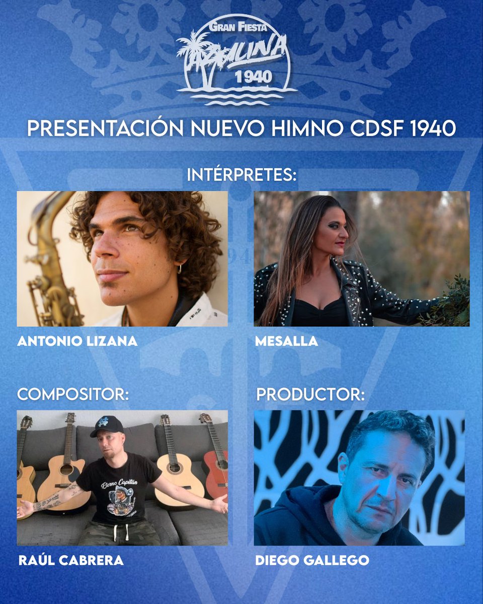 🎶 Un cartel de lujo con 𝒅𝒆𝒏𝒐𝒎𝒊𝒏𝒂𝒄𝒊𝒐́𝒏 𝒅𝒆 𝒐𝒓𝒊𝒈𝒆𝒏 𝒄𝒂𝒏̃𝒂𝒊́𝒍𝒍𝒂. 

💙 ¡No te pierdas el estreno del nuevo himno del #CDSanFernando1940 el viernes en Bahía Sound! 

ℹ️ bit.ly/3VtzRMn

cdsanfernando1940.compralaentrada.com/experiencias/