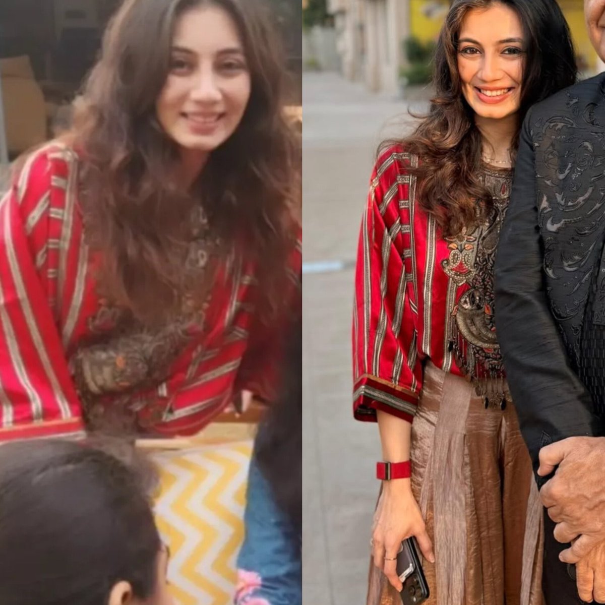 First one during the wedding function and the other one during the first Navratri after the wedding 😍😍😍