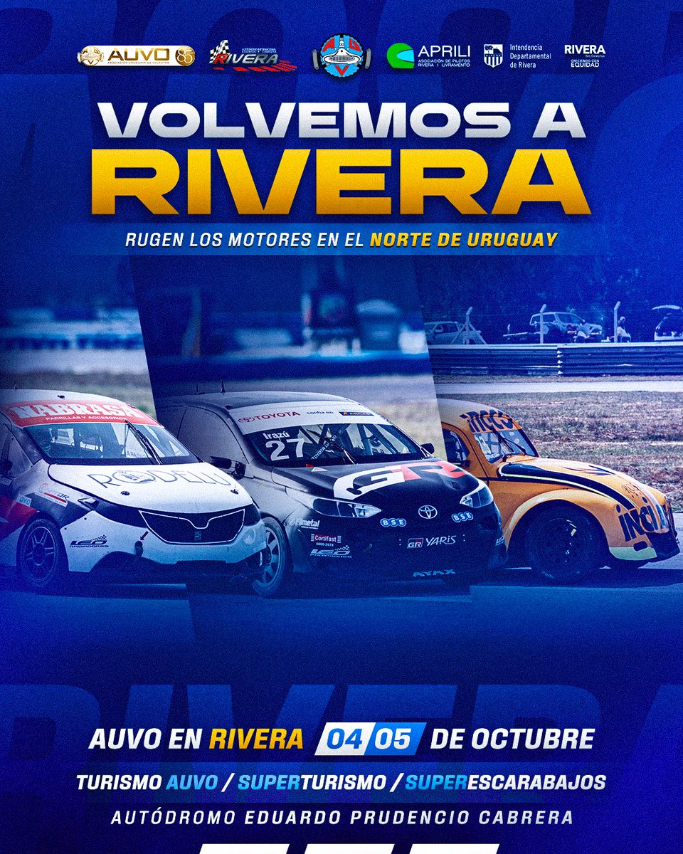😍 𝗩𝗢𝗟𝗩𝗘𝗠𝗢𝗦 𝗔 𝗥𝗜𝗩𝗘𝗥𝗔

Rugen los motores en el norte de Uruguay.

📌 ʟᴏs ᴇsᴘᴇʀᴀᴍᴏs ᴇʟ 4 ʏ 5 ᴅᴇ ᴏᴄᴛᴜʙʀᴇ