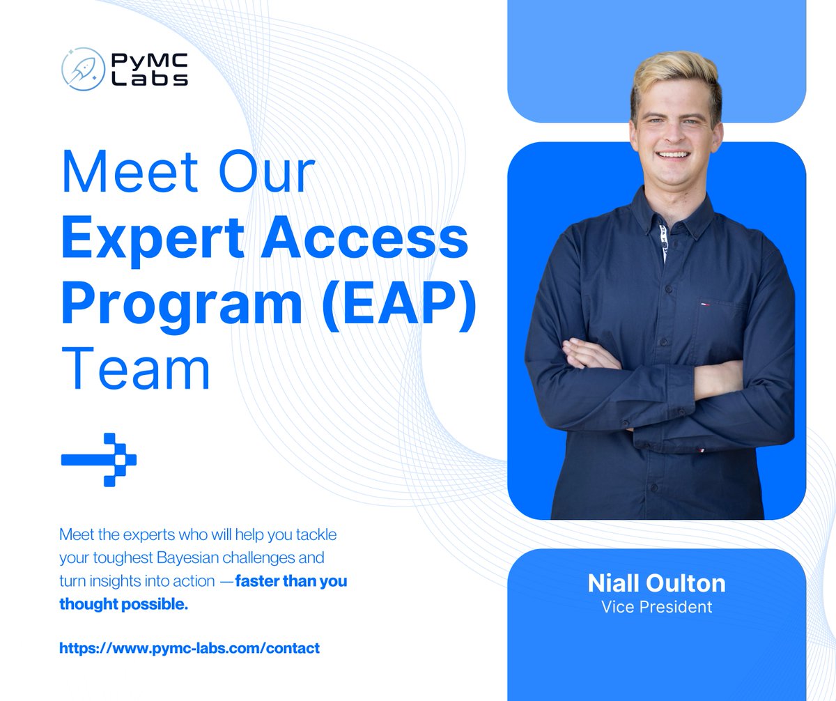 pymc_labs's tweet image. Deadlines, complex models, new approaches... even strong teams hit roadblocks
Our Expert Access Program (EAP) gives access to #PyMC and #Bayesian experts like Niall Oulton to solve tricky models, validate approaches, and strengthen your team.
Learn more: dub.link/0wtmrRX
