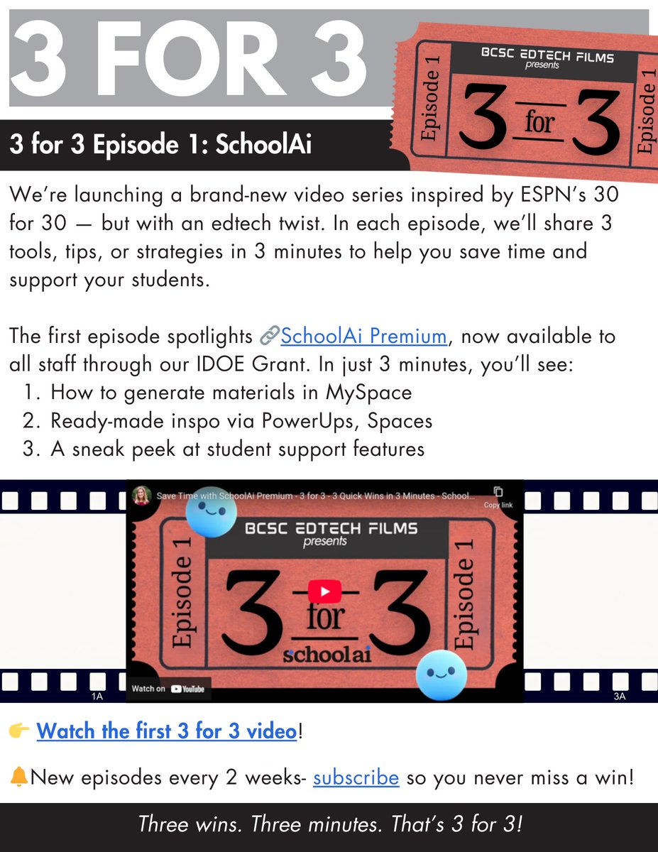 September 2025 Newsletter - Finally made the change to <a href="/CanvaEdu/">Canva Education</a> ✨ Features:
🚀SchoolAi info - <a href="/GetSchoolAI/">SchoolAI</a>
🏀3 for 3 Video Series Intro - 3 wins in 3 min
🎮 Canva Code tips <a href="/canva/">Canva</a>
📁 Workspace hack in Google Drive
📖 Google's Read Along tool
And more! 
canva.com/design/DAGymq8…