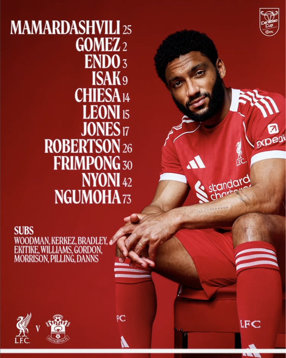 Our Carabao Cup Starting XI... 📋

Thoughts?