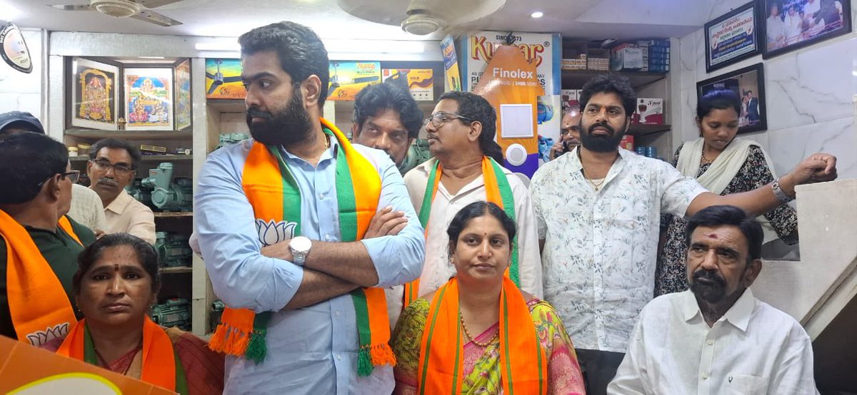 Joined the GST awareness rally in Bhimavaram with BJP karyakarthas, interacting with shopkeepers on the benefits of simplified GST policies. Strengthening ease of business &amp; empowering small traders is the vision of PM Shri <a href="/narendramodi/">Narendra Modi</a> ji.

#GSTReforms #EaseOfDoingBusiness