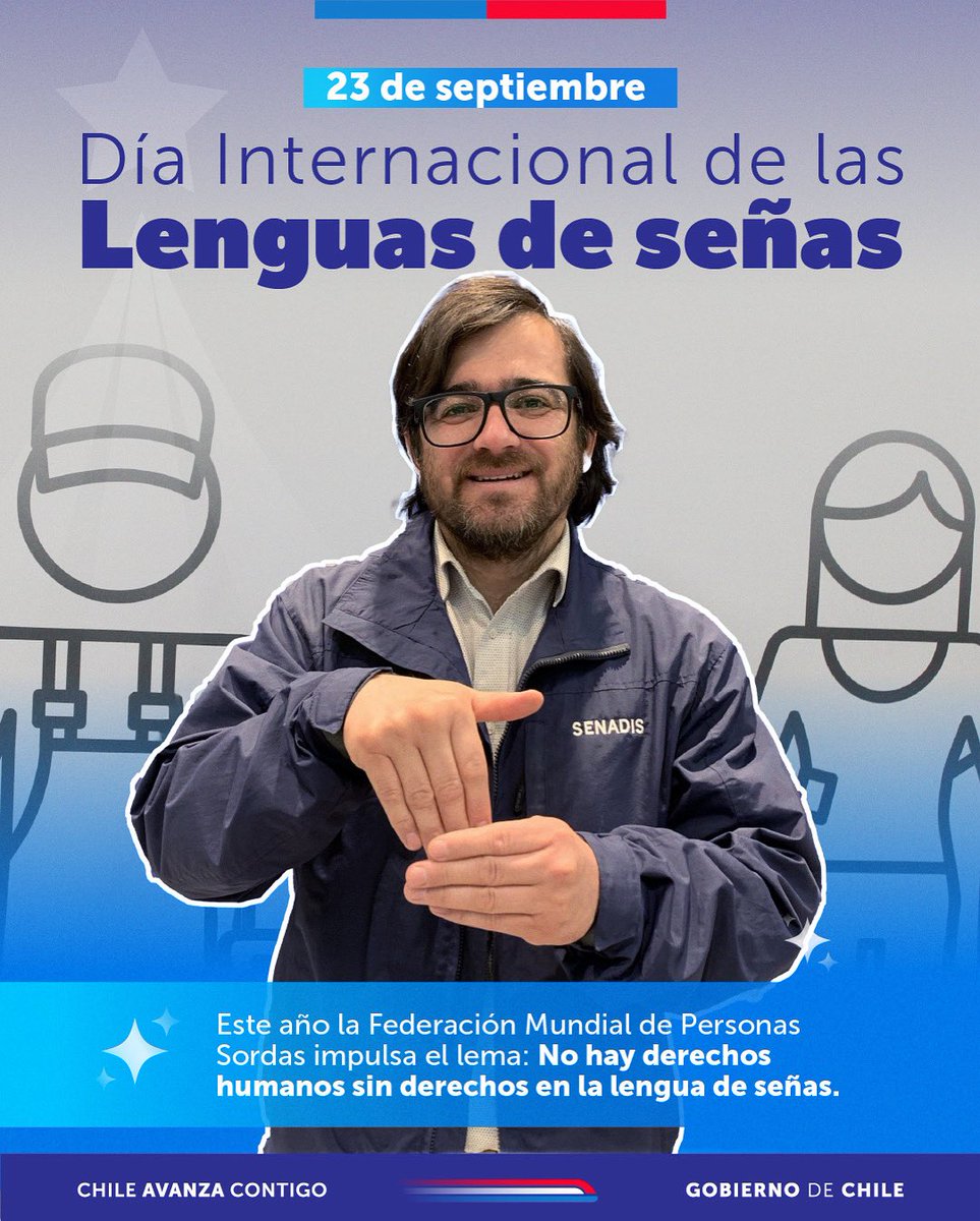 En el Día Internacional de la Lenguas de Señas queremos destacar el trabajo que realizan las personas y organizaciones por promover la cultura de las personas sordas y sus derechos. 

Gracias a su labor, hoy Chile cuenta con una legislación que reconoce la lengua de señas chilena