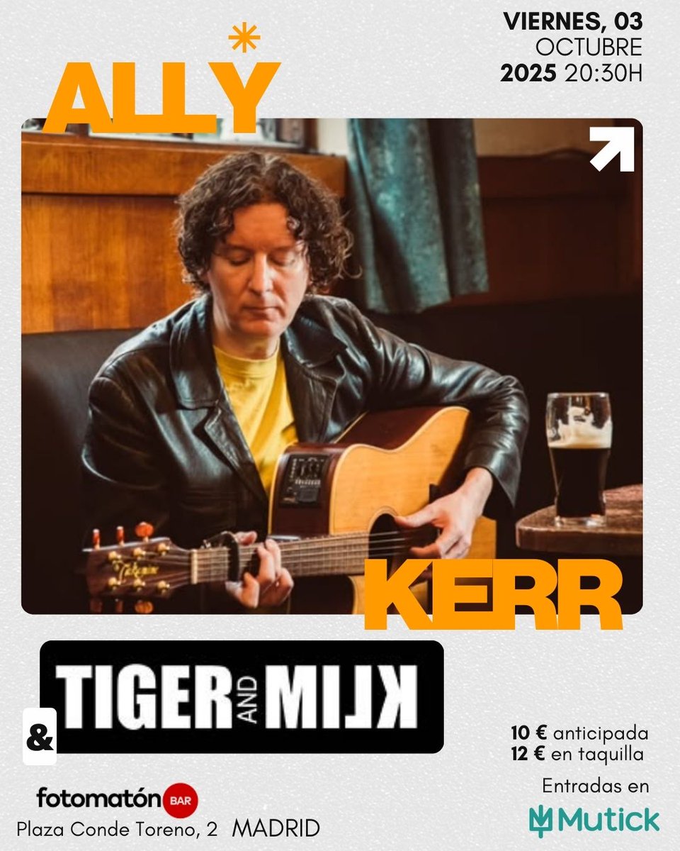 El viernes, 3 de octubre, tenéis una cosa que hacer. <a href="/musicallykerr/">Ally Kerr</a> <a href="/TigerandMilk/">Tiger and Milk</a> <a href="/FotomatonBar/">Fotomatón</a>