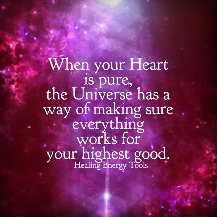 When your heart is pure,...