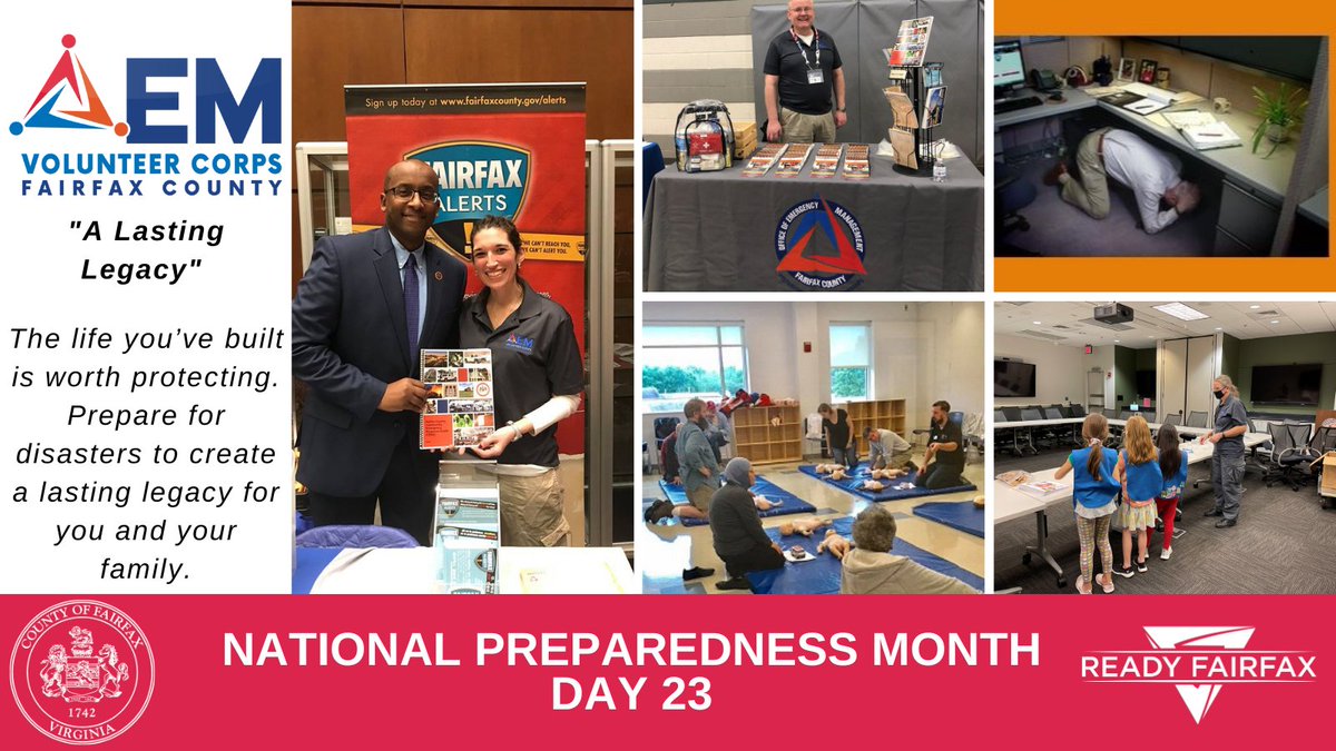 ReadyFairfax's tweet image. 🙋‍♀️ Day 23: Volunteer with your local emergency response team or community group. Real heroes don’t always wear capes. #GetInvolved #BePrepared #NationalPreparednessMonth #ReadyFairfax